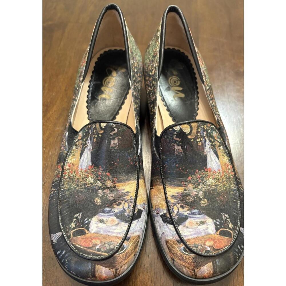 ICON Wearable Art Italian Slip On Loafers Monet’s Garden At Sainte-Adresse